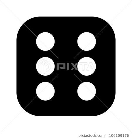 Filled style icon representing dice, 6 Filled style icon representing dice, 6 106109176