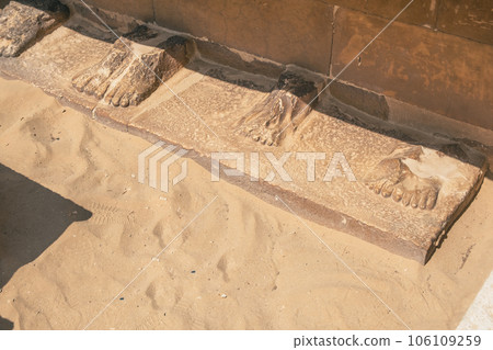 Feet of statues Saqqara Pyramids Complex Egypt Summer Travel 106109259