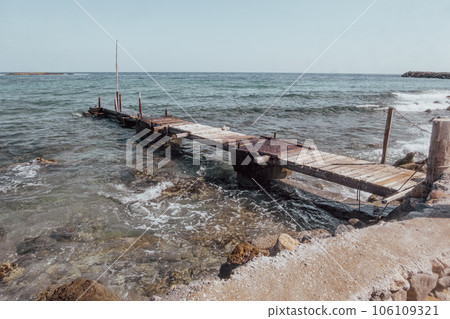 Old Pier by the Sea in Crete, Greece Malia Beach - Crete - July - 2023 106109321
