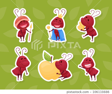 Cute Ant Character Engaged in Different Activity Vector Set 106110886