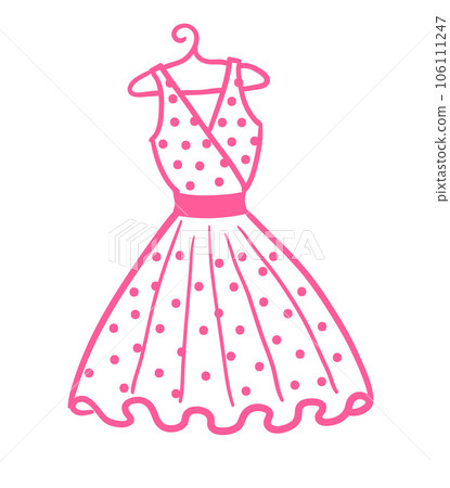 Vector illustration sketch of vintage dress 106111247