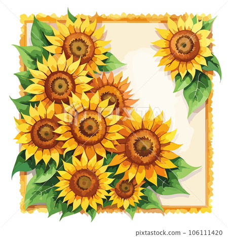 Sunflowers bouquet. Vector illustration isolated on white background. Sunflowers bouquet. Vector illustration isolated on white background. 106111420