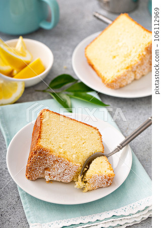 Traditional vanilla pound cake with lemon, Bundt cake Traditional vanilla pound cake with lemon, Bundt cake 106112969