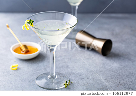 Honey and thyme lemon drop martini Honey and thyme lemon drop martini 106112977