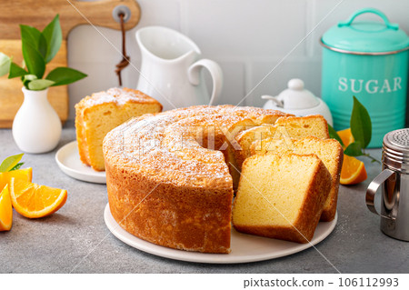 Traditional vanilla pound cake with orange extract, Bundt cake Traditional vanilla pound cake with orange extract, Bundt cake 106112993