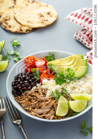 Pork carnitas bowl or burrito bowl 106113096