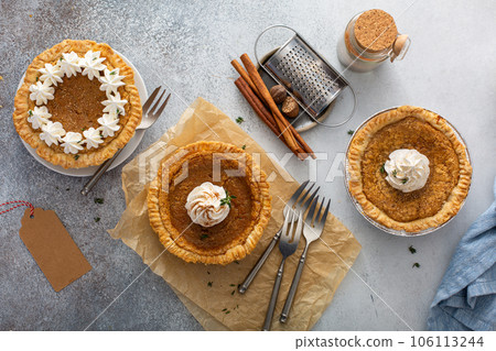 Mini pumpkin or sweet potato pies for Thanksgiving 106113244