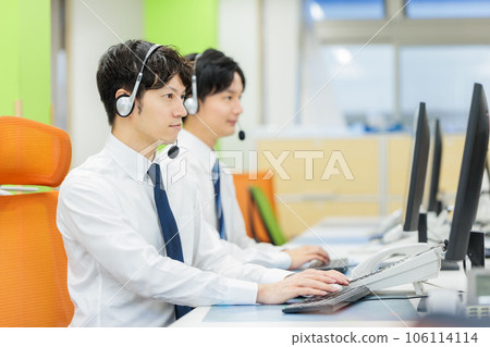 Headset businessman call center image Headset businessman call center image 106114114