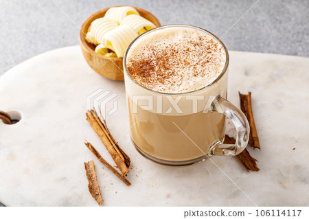 Bulletproof coffee with grass fed butter and MCT oil 106114117