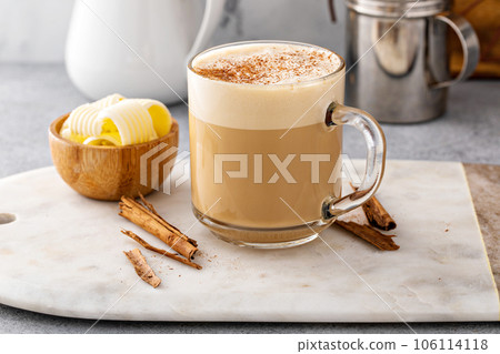 Bulletproof coffee with grass fed butter and MCT oil 106114118