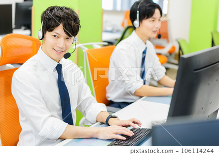 Headset businessman call center image 106114244
