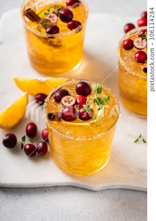 Cranberry and orange margarita cocktail or mocktail 106114284