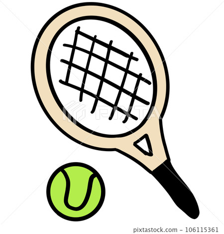 tennis ball and racket icon for tennis 106115361