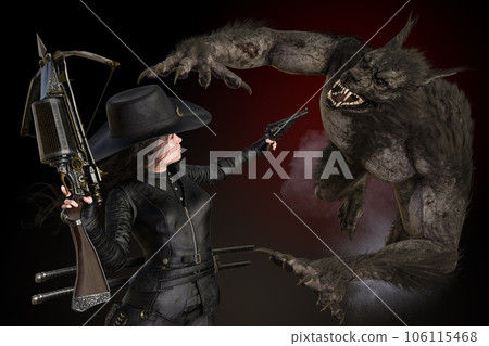 Battle of monster hunters and werewolves 106115468