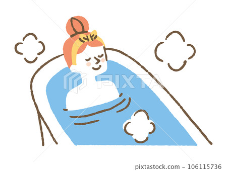 A woman taking a comfortable bath _ color A woman taking a comfortable bath _ color 106115736