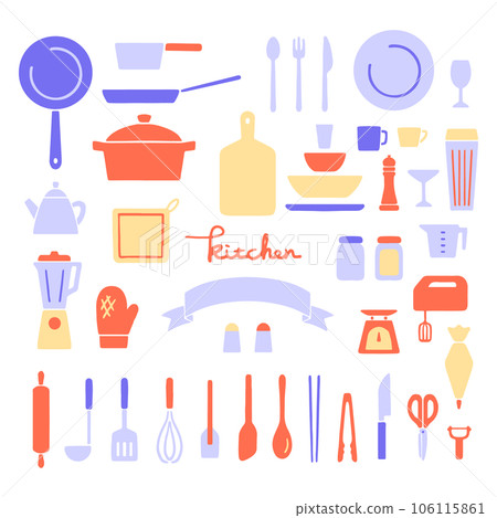 Fashionable and cute kitchen tools vivid 106115861