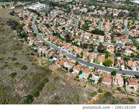Aerial view of small city Poway in suburb of San Diego County, California, United States. Aerial view of small city Poway in suburb of San Diego County, California, United States. 106116104