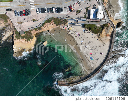 Aerial view of La Jolla cove and beach. San Diego California 106116106