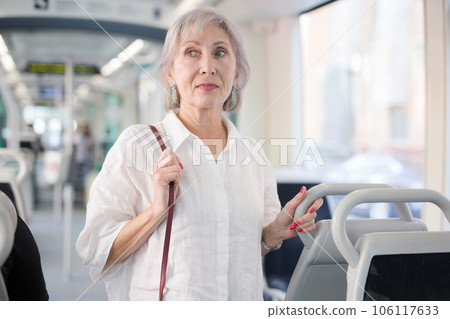 Mature lady in bus 106117633