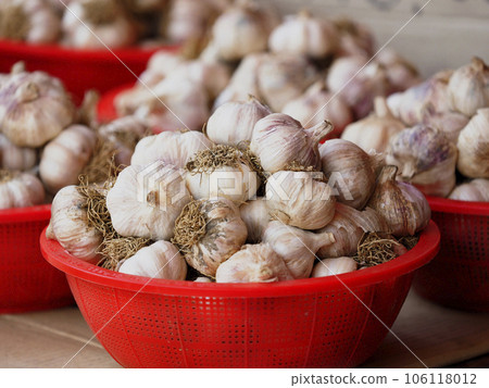 Garlic used as a seasoning in many dishes Garlic used as a seasoning in many dishes 106118012