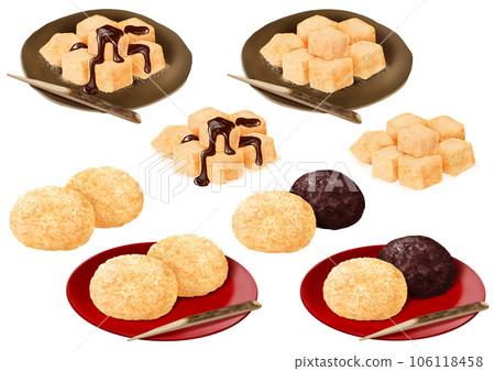 Ohagi Warabi mochi Soybean flour Japanese sweets 106118458