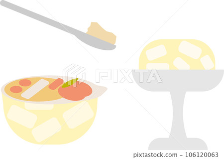 Peach jelly illustration set 106120063