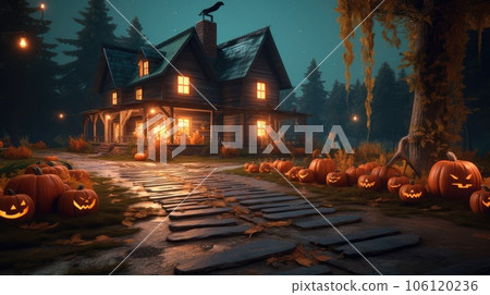 Happy Halloween and Scary Night background 106120236
