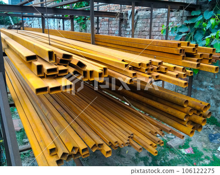 A picture of rusted steel pipes with selective focus A picture of rusted steel pipes with selective focus 106122275