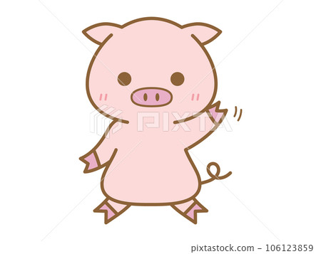A pig waving and greeting 106123859