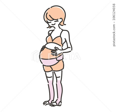 裹著產婦腰帶的女人的插圖 裹著產婦腰帶的女人的插圖 106124038