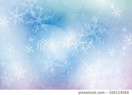 藍色冬季背景與飄揚的雪花 106124088