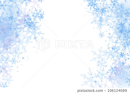 藍色冬季背景與飄揚的雪花 106124089