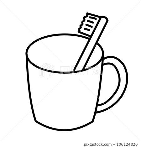 牙刷在杯子單色 106124820