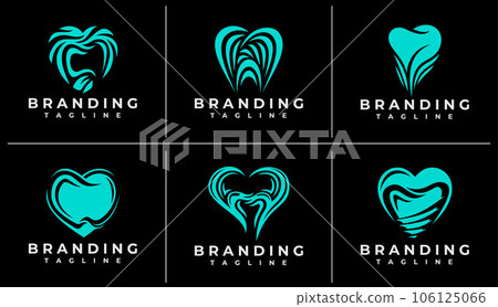 Collection of abstract tooth dental logo design. Modern dentistry logo brand set. Collection of abstract tooth dental logo design. Modern dentistry logo brand set. 106125066