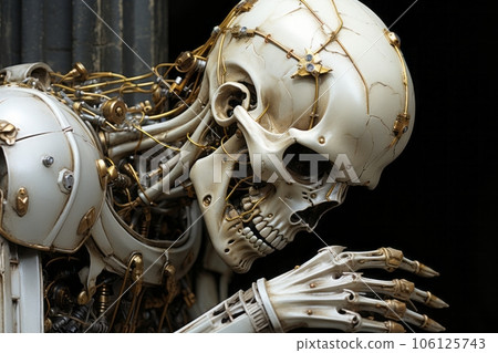 Skull robot, Generative AI AI image 106125743