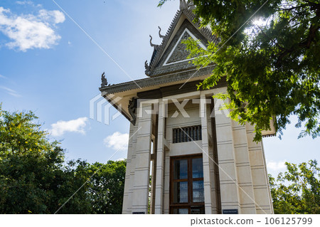 A memorial tower at the Killing Fields in Phnom Penh 106125799