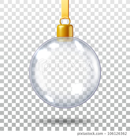 3D Transparent Christmas Ball with Golden Clamp 106126362