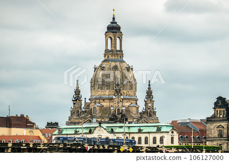 Frauenkirche cathedral in Dresden, Germany. Church of Our Lady is a Lutheran church in state of Saxony. Frauenkirche cathedral in Dresden, Germany. Church of Our Lady is a Lutheran church in state of Saxony. 106127000