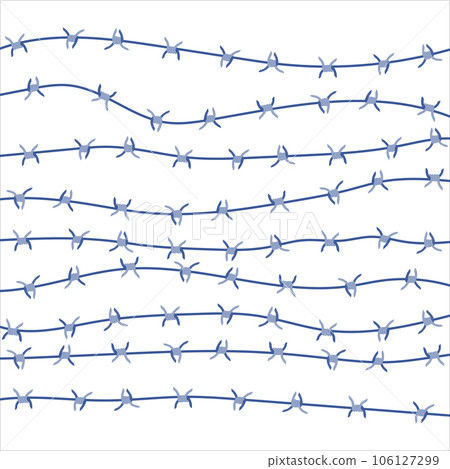 Sharp barbed wire fence barrier background illustration 106127299
