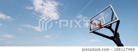 Basketball board in a blue sky background 106127469
