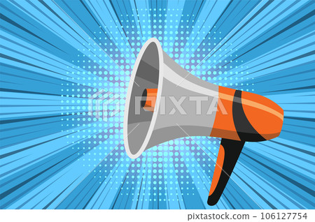 Megaphone icon. Amplify your message with this bold and attention-grabbing graphic. Perfect for marketing and communication themes. Loud 106127754