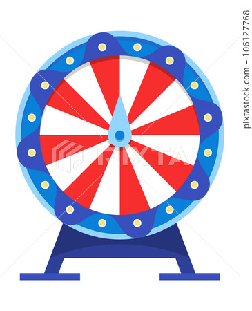 Wheel fortune. Roulette game wheel with sections, flat icon. Spin lucky wheel, casino, money game symbol. Isolated vector illustration Wheel fortune. Roulette game wheel with sections, flat icon. Spin lucky wheel, casino, money game symbol. Isolated vector illustration 106127768