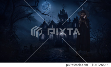 Scary halloween witch, Generative AI 106128866