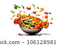 Vegetable salad. Healthy breakfast. Proper nutrition. Healthy food. Generative AI technology. 106128981