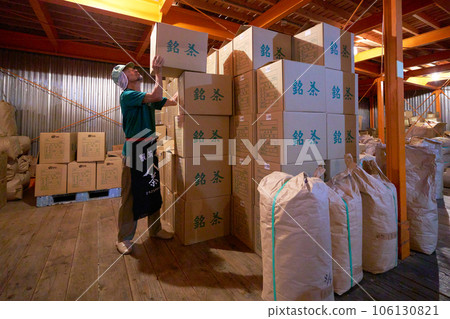 Male staff working in a tea factory warehouse Male staff working in a tea factory warehouse 106130821