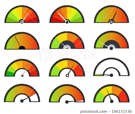 Speedometer, gauge meter icons. Customer...-插圖素材 [106131536] - PIXTA圖庫
