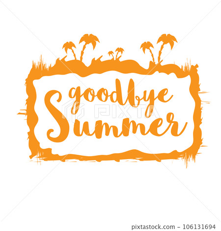 White goodbye summer vector concept text label or sticker isolated on white background. Goodbye summer concept illustration 106131694
