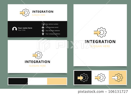 Integration logo design with editable slogan. Branding book and business card template. Integration logo design with editable slogan. Branding book and business card template. 106131727