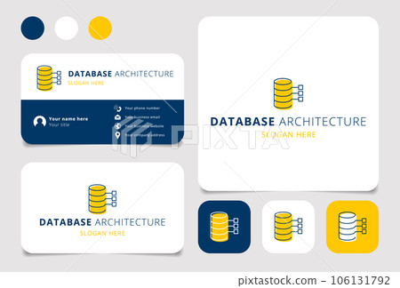 Database architecture logo design with editable slogan. Branding book and business card template. Database architecture logo design with editable slogan. Branding book and business card template. 106131792