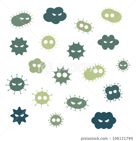 Cute vector illustration of bacteria / intestinal bacteria / lactic acid bacteria / bad bacteria / viruses / bacteria Cute vector illustration of bacteria / intestinal bacteria / lactic acid bacteria / bad bacteria / viruses / bacteria 106131799